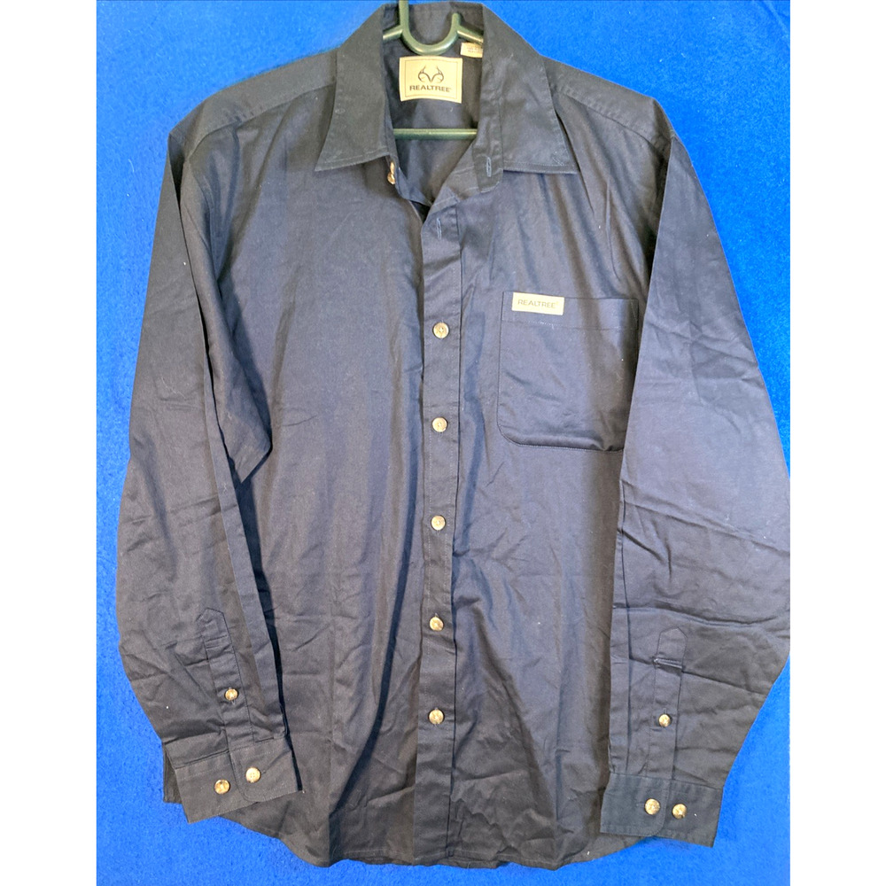 Realtree Men's Large Blue Button Down Shirt Long Sleeve Outdoor Workwear NWOT